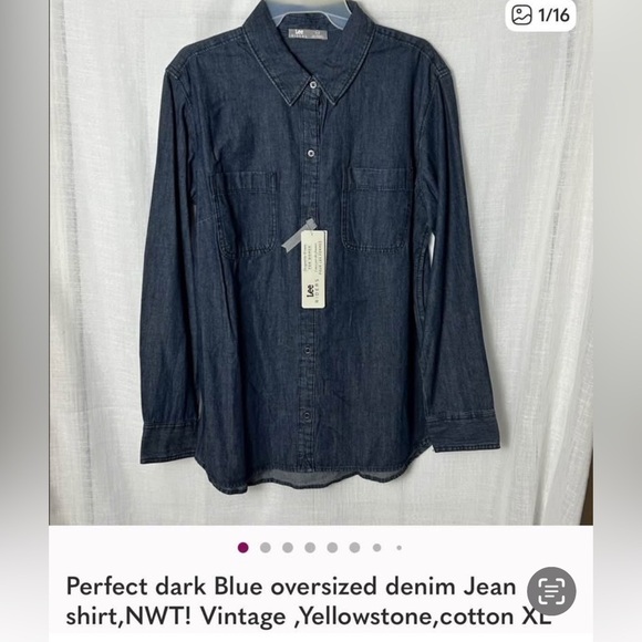 Jean shirt, Blue denim shirt LEE Riders, NWT!western,cotton XL,festival,outdoor - Picture 1 of 15